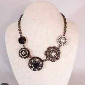 Statement Floral Crystal Lia Sophia Necklace - Bronze